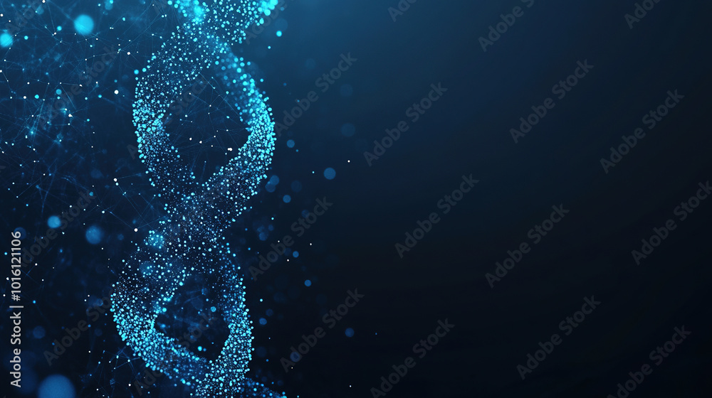 A microscopic view of a double helix DNA structure against a science background. Symbolizing genetics and biological research. DNA Abstract Background. Medical Science. DNA structure. DNA strands A microscopic view of a double helix DNA structure against a science background. Symbolizing genetics and biological research. DNA Abstract Background. Medical Science. DNA structure. DNA strands