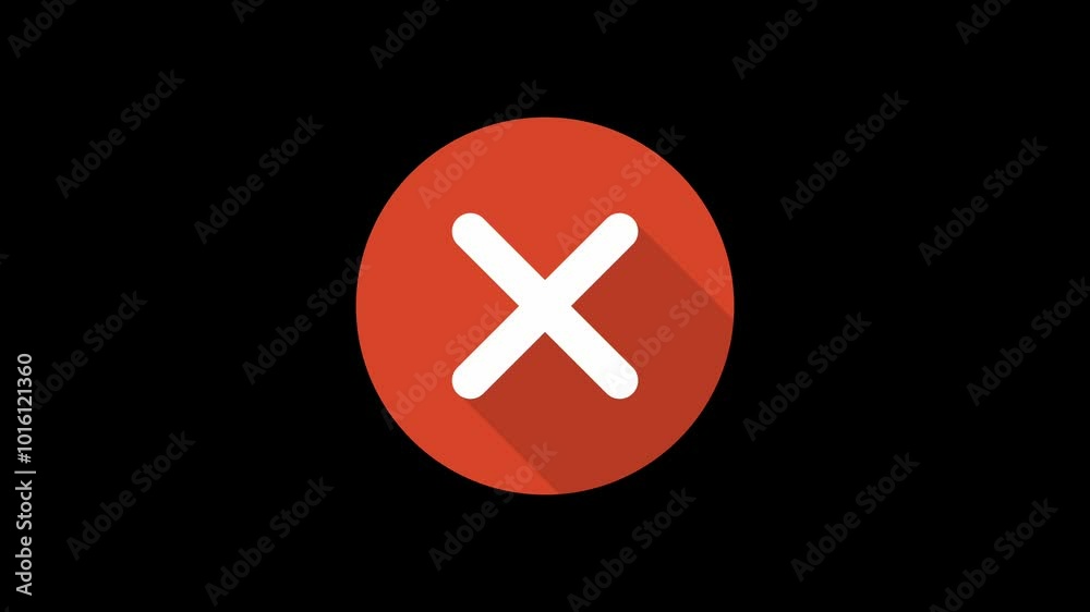 Cross in red circle sign. Red X icon in round. No glyph symbol Cross in red circle sign. Red X icon in round. No glyph symbol