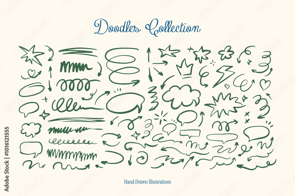 Set of hand drawn vector doodles. Sketch drawing scribbles. Matisse style doodles. Set of hand drawn vector doodles. Sketch drawing scribbles. Matisse style doodles.