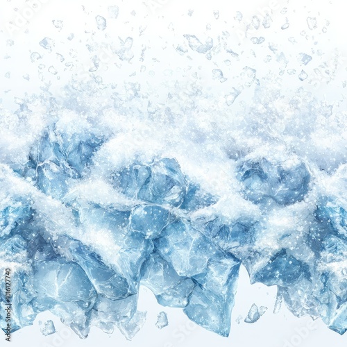 Ice surface isolated on transparent png background.