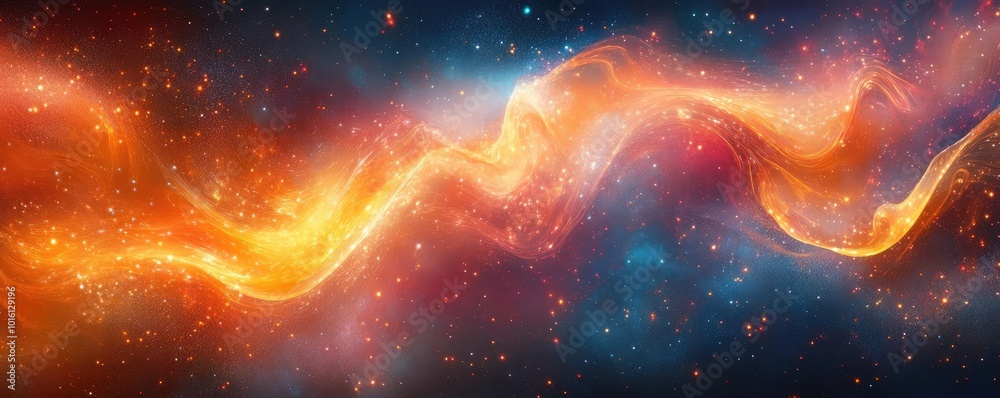 Frontal view of a vibrant abstract universe, Internet culture colors and forms intertwining, luminous digital patterns