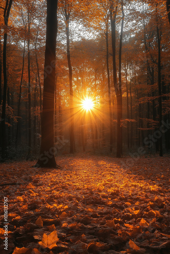 sunset in the park