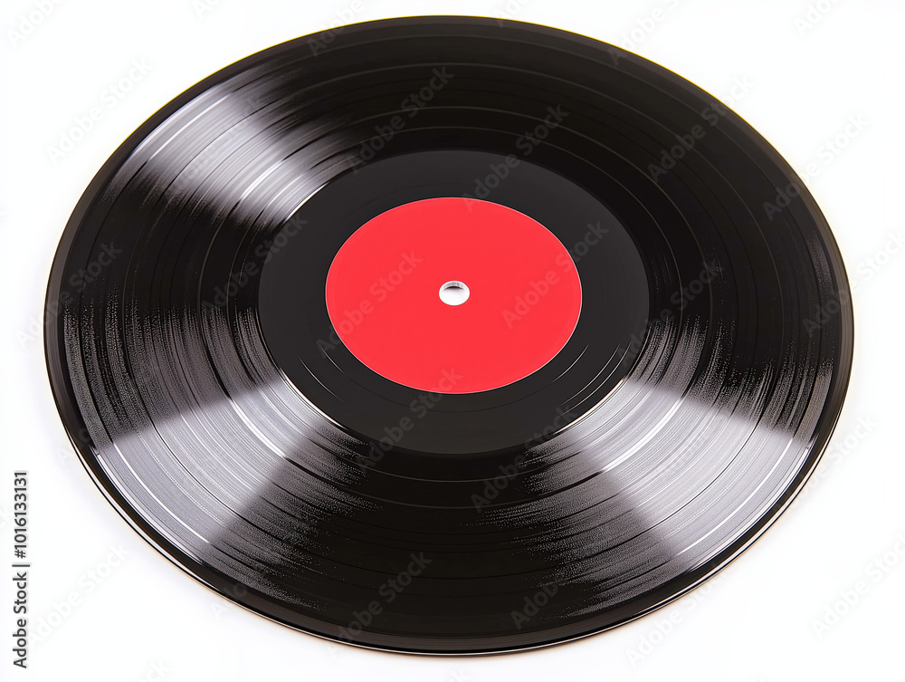 Top view of vinyl record with blank label for music and design projects Top view of vinyl record with blank label for music and design projects