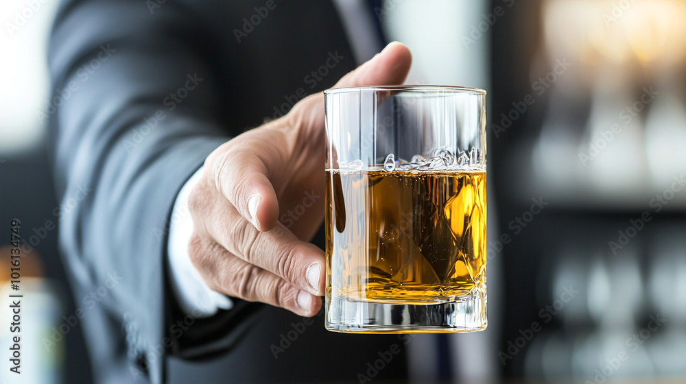 Professional Hand Rejecting Alcohol, Emphasizing Wellness. Professional Hand Rejecting Alcohol, Emphasizing Wellness.