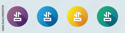 Series line icon in flat design style. Episode signs vector illustration.