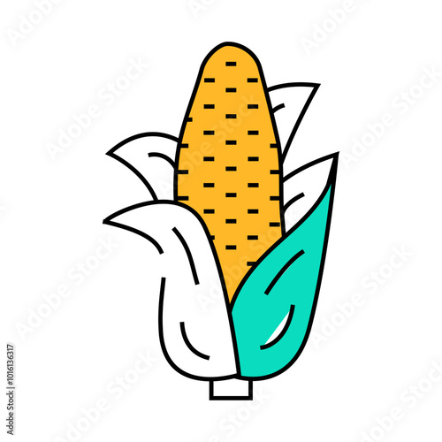 corn plant line icon vector. corn plant sign. isolated symbol illustration