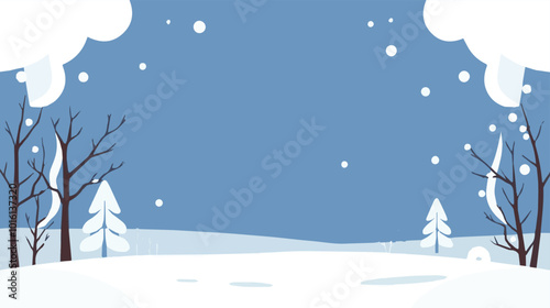 Winter Landscape With Snow-covered Trees background wishes, greeting, card, sale, offer, web, discount, shopping, deal, promotion, or banner design vector illustration