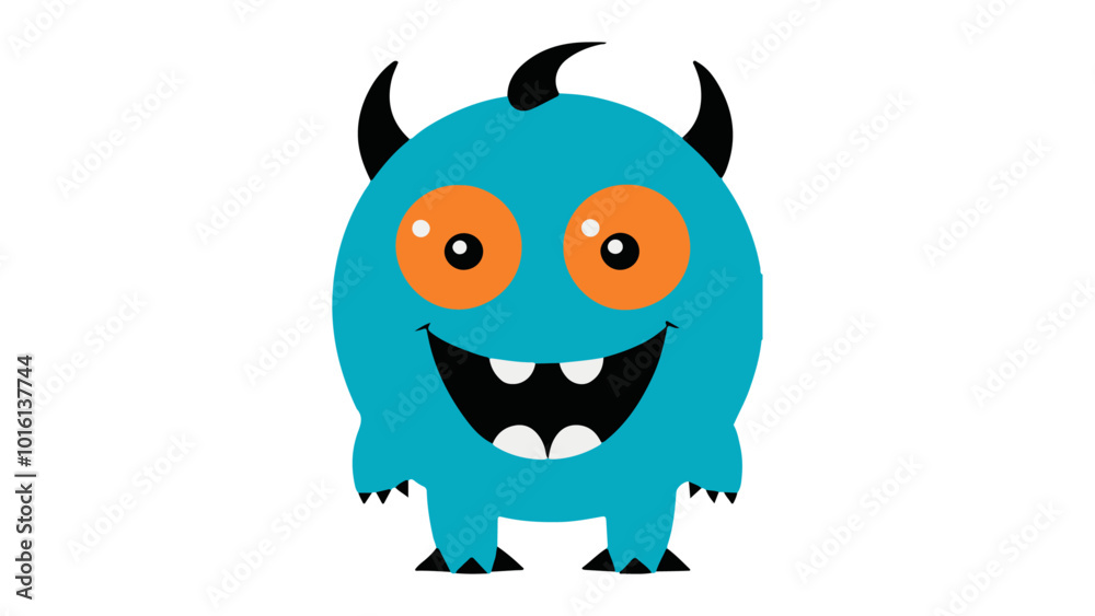 Naklejka premium happy devil simple vector illustration