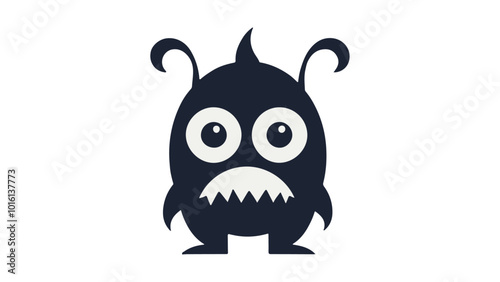 amazed black shape of a monster