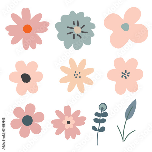 Colorful collection of flowers botany. Abstract origami flowers background. style for banners, wallpaper, posters, websites, online shopping.Vector illustration design and creative idea,eps 10.
