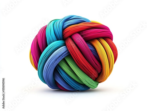 Wallpaper Mural Vibrant colorful yarn ball, woven, knot, abstract. Torontodigital.ca