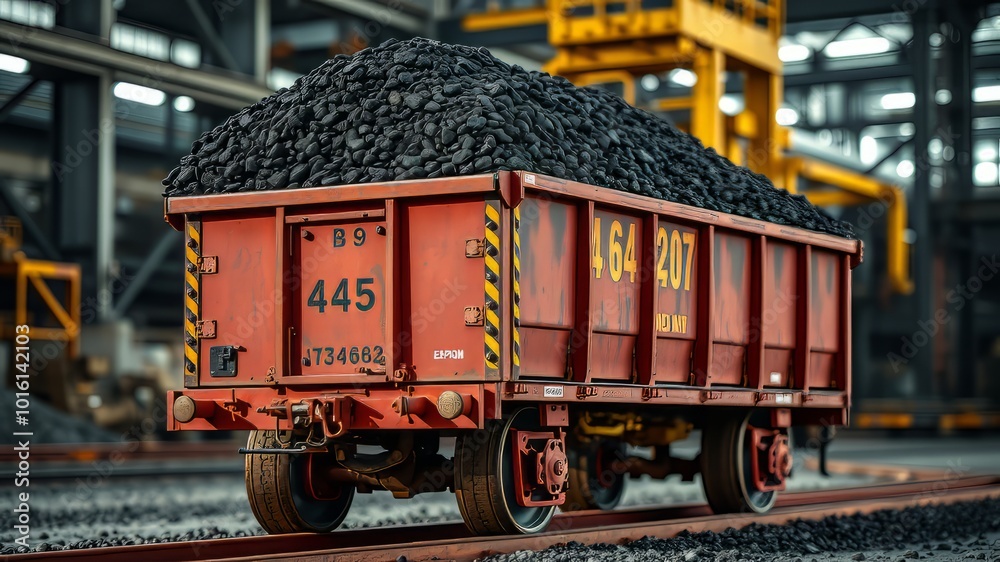 Coal Transport Wagon for Mining and Export - High-Quality Product Photography Coal Transport Wagon for Mining and Export - High-Quality Product Photography
