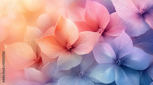 Abstract Floral Illustration with Pastel Colors