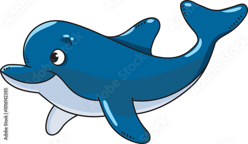 Dolphin. Sea theme. Kids vector illustration.