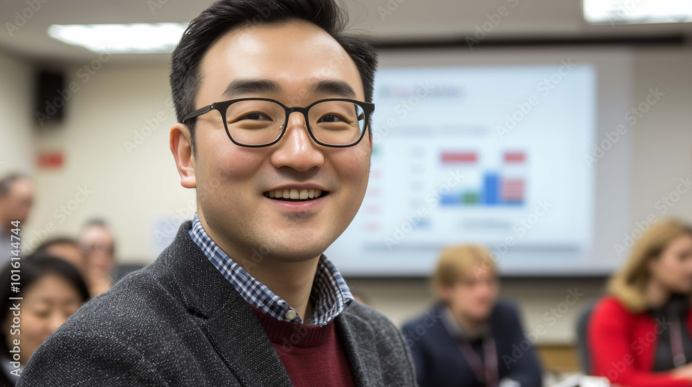 An Expert's Insight, An Asian Business Leader Sharing Knowledge with Full Focus An Expert's Insight, An Asian Business Leader Sharing Knowledge with Full Focus