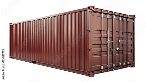 Mock up 40ft container color dark red isolated