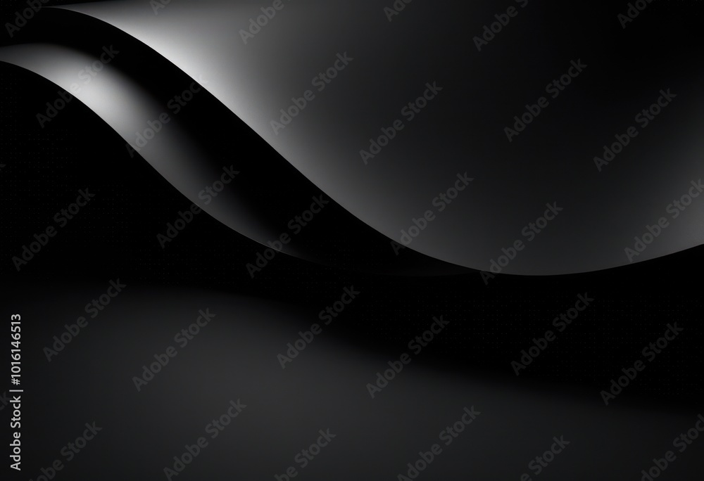 Fototapeta premium smooth black texture subtle light shadows seamless surface artistic design applications, background, pattern, circle, gradient, fabric, wall, glossy, shiny