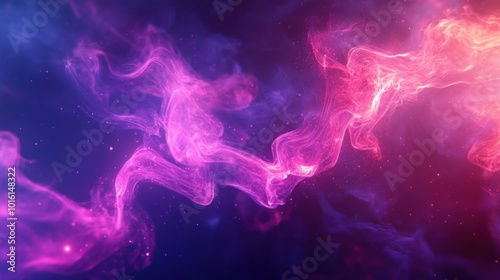 Neon smoke swirling in vibrant pinks and purples, blending softly with glowing sparks--great for music visualizers or concert backdrop designs.