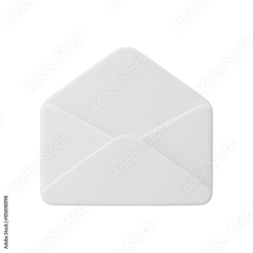 open white envelope with blank sheet of paper inside. Vector illustration of getting a letter or receiving a letter. 3d realistic envelope, card, greeting card. Isolated message on white background.