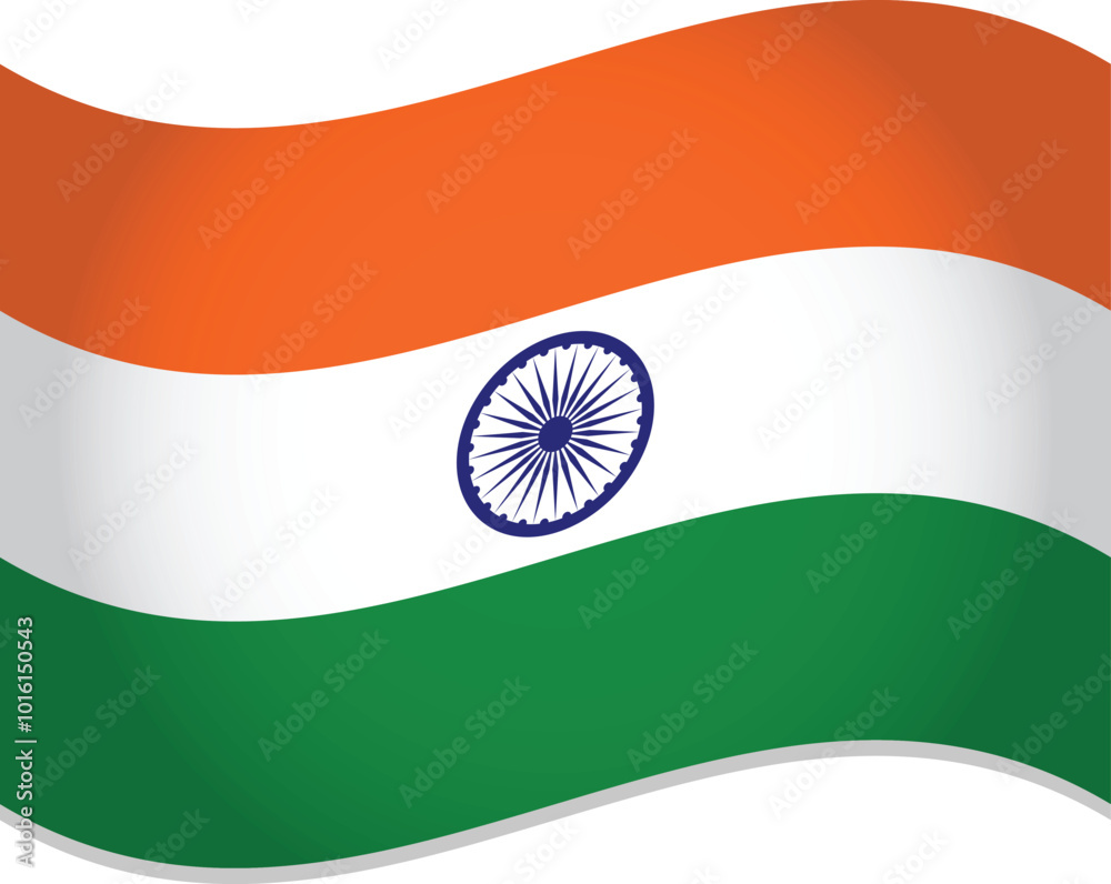 Obraz premium India Flag Waving 3D Vector