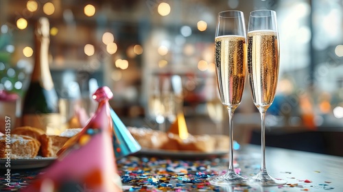 Elegant New Year Day Brunch Celebration with Sparkling Drinks