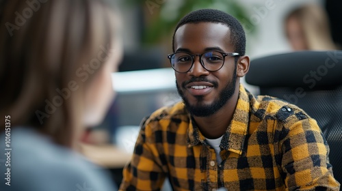 African Young Intern Engaging in Learning Environment