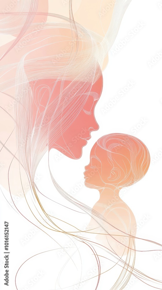 A mother gently leans towards her child, sharing a warm and intimate moment together A mother gently leans towards her child, sharing a warm and intimate moment together