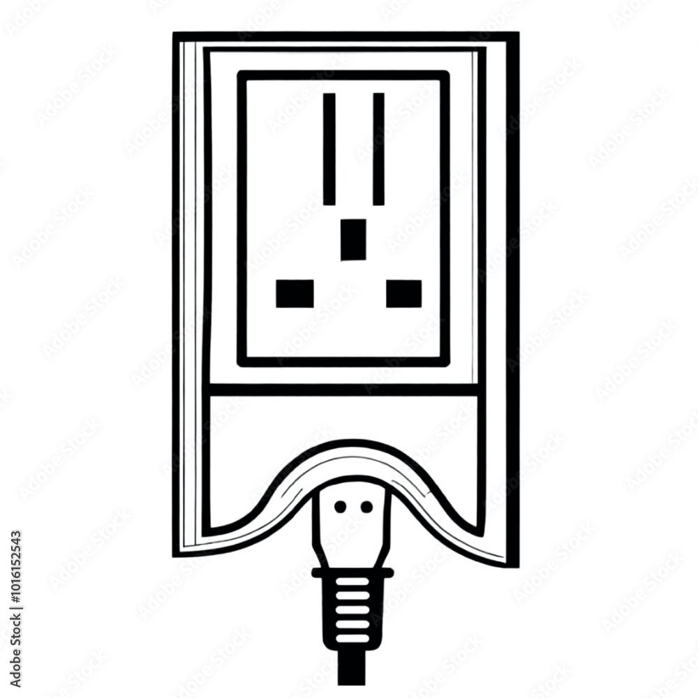 Cartoon-style vector icon of a power outlet illustration Cartoon-style vector icon of a power outlet illustration