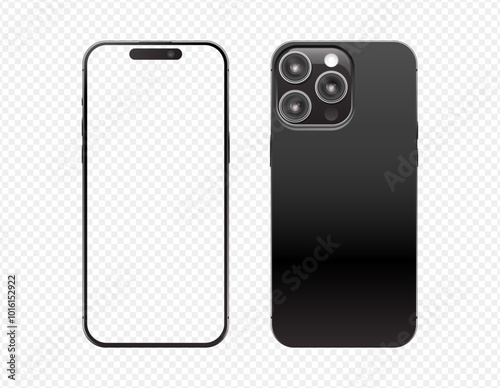 Vector Phone  Mockup Front and Back Isolated