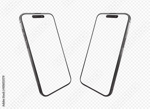 Tilted Smartphone Vector Mockup