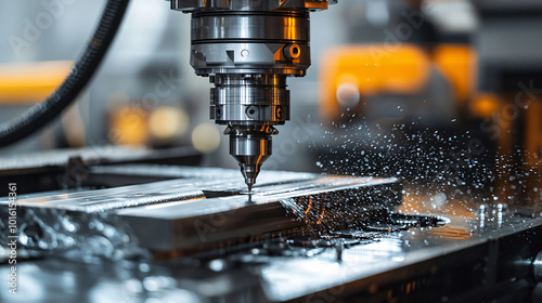 A CNC machine tool shaping an aluminum component with high precision, emphasizing the role of advanced technology in the metalworking industry.