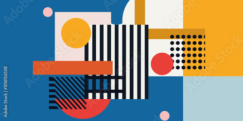 Geometric patterns in a vibrant Brutalist design concept