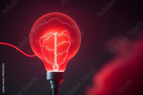 High-Impact Red Electricity Effect Isolated on a Transparent Background photo