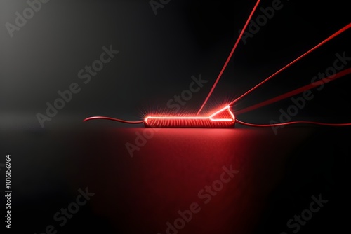 High-Quality Red Electricity Element Isolated on a Transparent Canvas photo