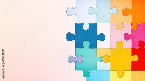 Puzzle pattern, game theme, cartoon drawing, colored pastel