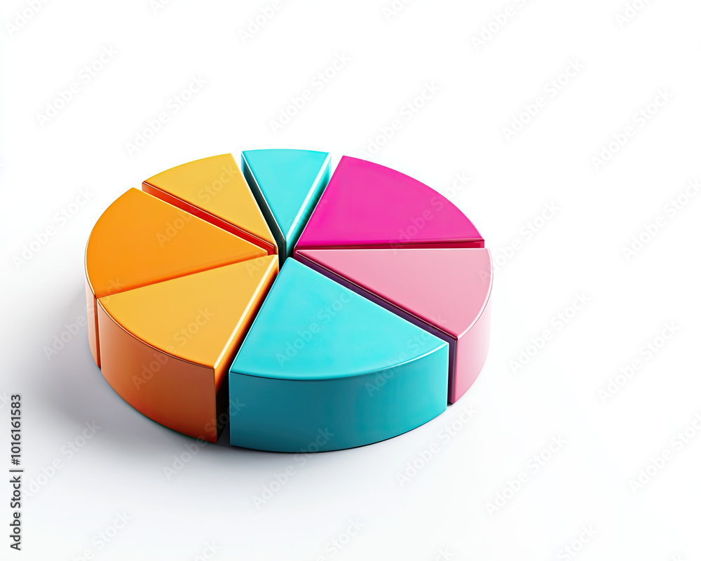 Obraz premium Colorful pie chart model made from soft materials, ideal for educational purposes and presentations on data and statistics.