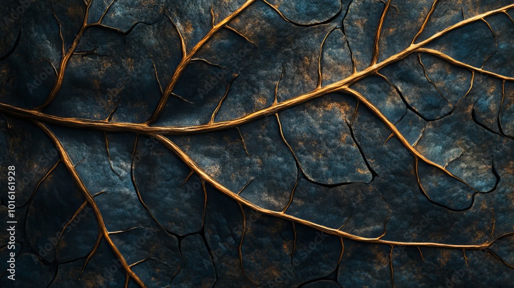 Detailed Macro Shot of Leaf Vein Pattern Detailed Macro Shot of Leaf Vein Pattern