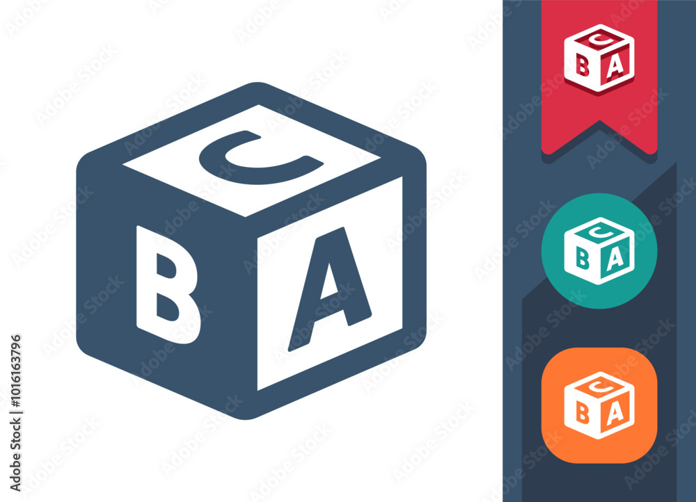 Fototapeta premium Letter Cube, Education Icon