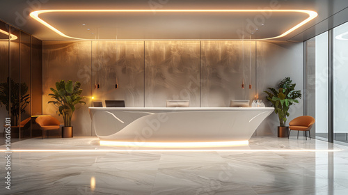 The elegance and functionality of a modern reception area.