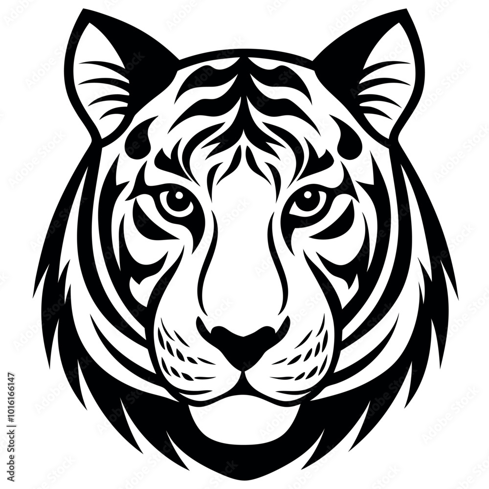 Fototapeta premium Tiger head logo vector illustration.