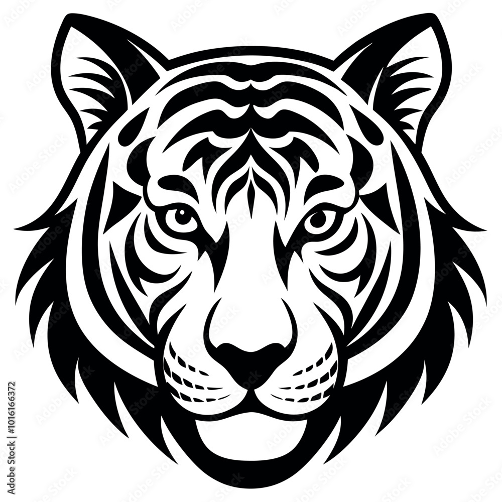 Obraz premium Tiger head logo vector illustration.