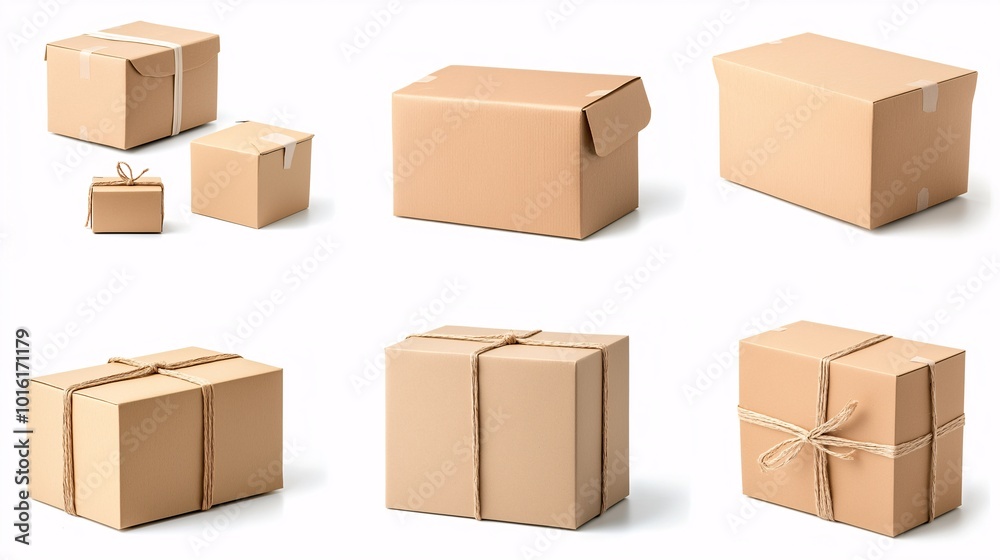 Various Sizes of Brown Cardboard Boxes Collection