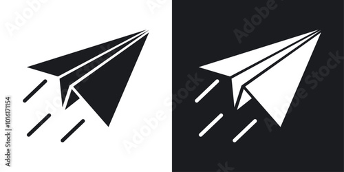 Paper plane solid vector icon pack