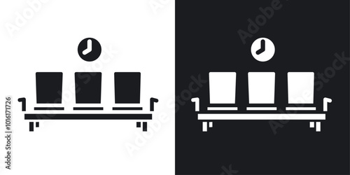 Waiting Room solid vector icon pack