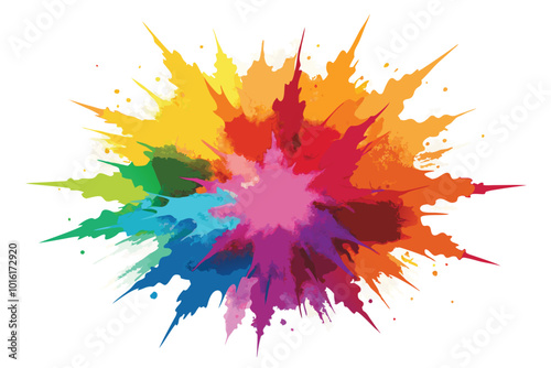 Colorful powder explosion , isolated on a white background.