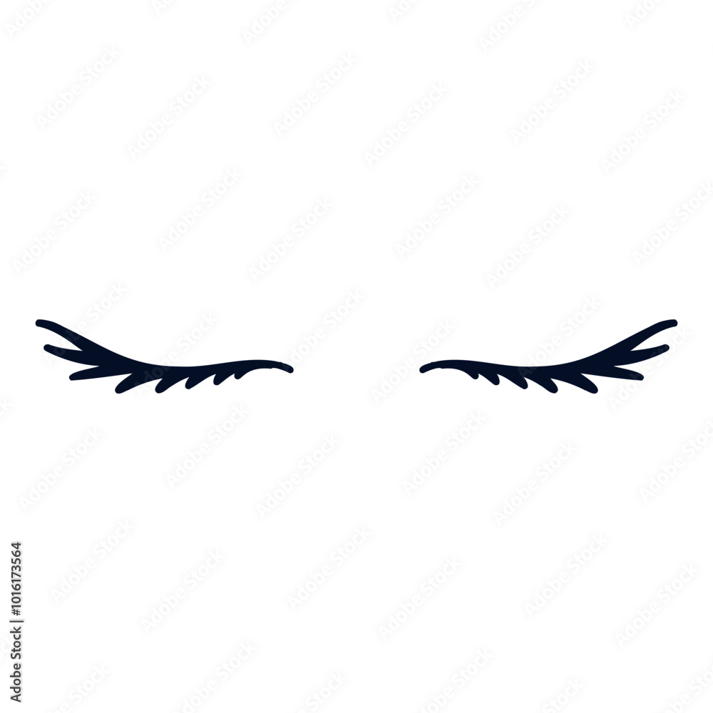 Obraz premium Eyelashes icon vector. Closed eyes illustration sign. Makeup symbol or logo.