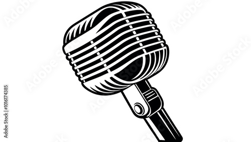 of isolated retro, vintage microphone