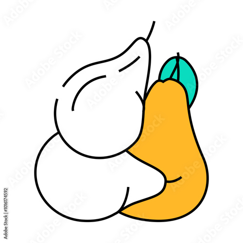 pear bunch whole line icon vector. pear bunch whole sign. isolated symbol illustration