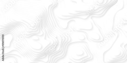 Background with lines Modern white carve wave line abstract luxury 3d papercut background.  minimal topography map light element shadow landscape