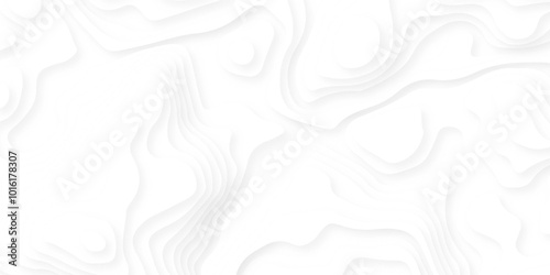 Background with lines Modern white carve wave line abstract luxury 3d papercut background.  minimal topography map light element shadow landscape
